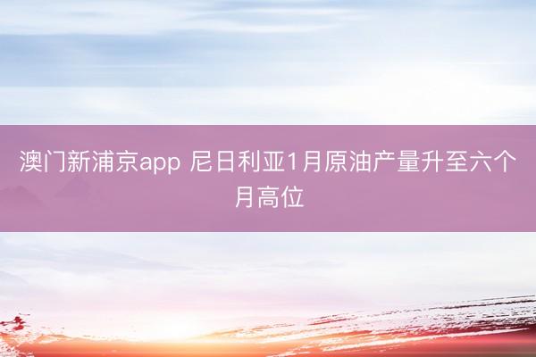 澳門新浦京app 尼日利亞1月原油產(chǎn)量升至六個(gè)月高位