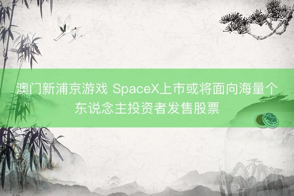 澳門新浦京游戲 SpaceX上市或?qū)⒚嫦蚝Ａ總€(gè)東說念主投資者發(fā)售股票