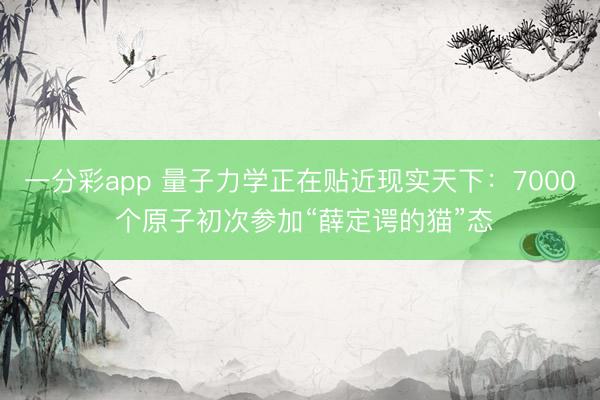 一分彩app 量子力學(xué)正在貼近現(xiàn)實(shí)天下：7000 個原子初次參加“薛定諤的貓”態(tài)